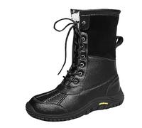 Chaussures Amphibiens Offre Bottes Chaussures Femmes Bottes Hautes au Genou Longues Bottes de Neige Femmes Bottes de Fourrure d'Hiver, Noir , 39 EU