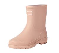 Chaussures aquatiques antidérapantes pour femme, bottes mi-hautes en caoutchouc imperméables et confortables, à enfiler, coupe-vent et résistantes à l'abrasion, bottes de jardin d'extérieur boue, fond
