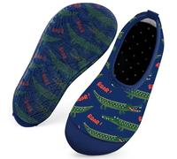 Chaussures aquatiques de natation pour enfants garçons et filles, chaussettes aquatiques à séchage rapide pour piscine, plage, pieds nus pour enfants, Crocodile bleu foncé, 17/18 EU
