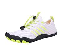 Chaussures aquatiques de plage pour homme et femme - Baskets de tennis athlétiques anti-crevaison - Respirantes, légères et confortables - Chaussures plates pour le jogging, blanc, 41 EU