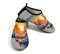 Chaussures aquatiques de plage pour homme et femme - Séchage rapide - Respirantes - Antidérapantes - Chaussures pieds nus pour piscine, surf, carte de l'Amérique, statue de la Liberté Indépendance