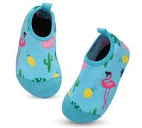 Chaussures Aquatiques Enfant Garçon Fille Chaussures de Plage Séchage Rapide Antidérapant Pieds Nus Chaussettes de d'eau Chaussons Barefoot Piscine Aqua Surf Nager Plongée Sport 28/29EU Flamants Roses