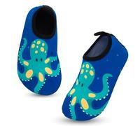 Chaussures Aquatiques Enfant Garçon Fille Chaussures de Plage Séchage Rapide Antidérapant Pieds Nus Chaussettes de d'eau Chaussons Barefoot Piscine Aqua Surf Nager Plongée Sport 26/27EU Pieuvre Bleu