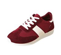 Chaussures aquatiques pour femme avec lacets semelle souple tendance légères blanches respirantes cent chaussures de course pour femme baskets de soutien maximum chaussures pour femmes, Rouge, 37 EU