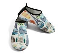 Chaussures aquatiques pour femmes et hommes - Chaussures de plage pieds nus - Séchage rapide, Graphiques d'architecture de paysage, 41/42 EU