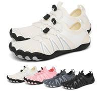 Chaussures aquatiques pour homme et femme - Séchage rapide - Antidérapantes - Respirantes - Bout large - Pour la plage, la natation, la marche, le fitness, la gym, les sports de plein air, blanc, 50