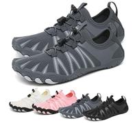 Chaussures aquatiques pour homme et femme - Séchage rapide - Antidérapantes - Respirantes - Bout large - Pour la plage, la natation, la marche, le fitness, la gym, les sports de plein air, gris, 50 EU