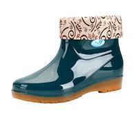 Chaussures aquatiques pour hommes - Taille 8 - Chaussures de pluie rondes - Bout athlétique - Bottes pour femmes, Vert, 40 EU