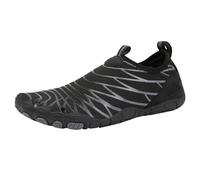 Chaussures aquatiques respirantes pour homme - Couleur unie - Chaussures de pataugeoire à fond plat - Légères - Chaussures de yoga tendance - Antidérapantes et confortables, Noir , 40 2/3 EU