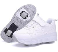 Chaussures avec roues pour garçons filles patins à roulettes, 2 en 1 Chaussures multi-usages pour enfants, 2 roues chaussures de skateboard, chaussures de course, formateurs de gymnastique-B||43 EU