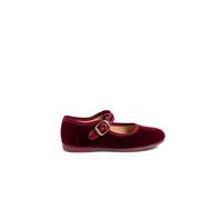 Chaussures babies fille en velours fermeture à boucle bordeaux 31