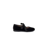 Chaussures Babies Velours Avec Nœud Gros-grain Filles Noir 22