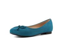 Chaussures Ballets Femmes Pumps Slip on Flats Shoes Chaussures Style Formel Décontracté avec Bout Rond Et Détail Nœud pour Usage Quotidien Et Trajets De Printemps,Suede Blue,37 EU