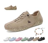 Chaussures Barefoot Femmes Extra Confort Extérieur Beck Shoes Bottines Plates Imperméables Antidérapantes Légères Minimalistes Orthopédique Baskets for Randonnée, Marche & Conduite(Kaki,43 EU)