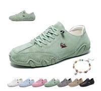 Chaussures Barefoot Femmes Extra Confort Extérieur Beck Shoes Bottines Plates Imperméables Antidérapantes Légères Minimalistes Orthopédique Baskets for Randonnée, Marche & Conduite(Light green,43 EU)