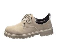 Chaussures basses antidérapantes à lacets pour homme - Couleur unie - Chaussures décontractées - Chaussures de costume modernes - Antidérapantes - Chaussures élégantes pour homme, beige, 42 EU