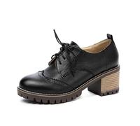 Chaussures basses classiques à lacets pour femme - Pour la fête de la bière - Avec talon bloc - Chaussures de costume confortables - Chaussures d'affaires - Chaussures de soirée - Conviennent à toutes