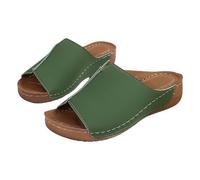 Chaussures basses d'été ouvertes pour femme - Pantoufles confortables orthopédiques, vert, 42 EU