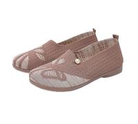 Chaussures basses élégantes pour femme - En maille - Confortables - Pour le tennis - Pour la marche, le fitness, les activités en plein air - Loafers, café, 37 EU