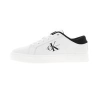 Calvin Klein Baskets Cupsole Homme Cuir, Blanc (Bright White/Black), 42