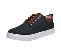 Chaussures basses en toile de mode pour hommes, baskets décontractées à lacets en maille confortables et respirantes, semelle épaisse, baskets à lacets pour habillé, noires