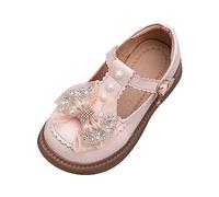 Chaussures basses pour enfant et bébé fille avec nœud mignon et perles - Dessous doux - Tendance - Élégantes - Chaussures de princesse - Chaussures de mariage - Chaussures d'école - Chaussures de