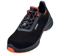 Uvex 1 G2 - Chaussures de Travail pour Homme et Femme - Amortissement particulièrement Fort - Noir - Noir/Orange, 37 EU