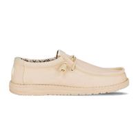 HEYDUDE Wally Canvas - Chaussures pour Hommes - Baskets avec Semelles Confortables - Style Mocassin, Stone White, 42