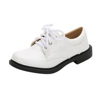 Chaussures Bateau Enfant Loisirs Confort pour Garçon et Fille Mocassins de Couleur Unie Chaussures Décontractées Plates Semelle Souple Antidérapante Confortable Loafers Épaisse (White, 9.5-10 Years)