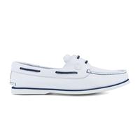 Chaussures Bateau Homme Seajure Sauvage Cuir Blanc Et Bleu Marine - 46
