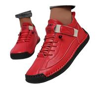 Chaussures bateau pour homme en cuir synthétique souple 35-45 EU, bottes | Bottines à plateforme pour homme - Sangle croisée - Fermeture - Chaussures d'extérieur antidérapantes - Bottes confortables