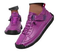 Chaussures bateau pour homme en cuir synthétique souple 35-45 EU, bottes | Bottines à plateforme pour homme - Sangle croisée - Fermeture - Chaussures d'extérieur antidérapantes - Bottes confortables