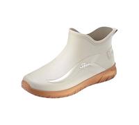 Chaussures bateau pour homme - Légères et antidérapantes - En caoutchouc - Bottes mi-hautes - Pratiques - Pour le jardinage, l'agriculture, la pêche, beige, 44 EU