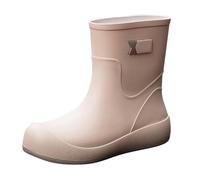 Chaussures bateau unisexes semi-hautes imperméables en caoutchouc respirant Bottes de pluie pour adulte Chaussures de travail Bottes de pluie Bottes de pluie pour promenade avec le chien, kaki, 39 EU