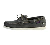 Chaussures bateaux Sebago Docksides Portland Dark Grey Homme - Cuir - Lacets carrés - Cousues main 40