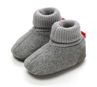 Chaussures Bébé Garçon Fille Chaussons Chaud Hiver Chaussettes Polaire Enfant Bottes Semelle Souple Bottines Bottillons pour Nourrissons, Chaudes pour Nouveau-Nés et Tout-Petits (Grey, 6-12 Months)