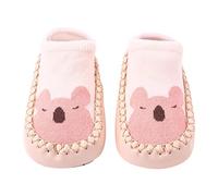 Chaussures BéBé-Version CoréEnne Infantile Bas Haut Enfant En Bas âGe Chaussures Et Chaussettes Enfants BéBé Plancher Bateau Chaussettes Pantoufle Trou NœUd En Cuir Chaussettes Pantoufle