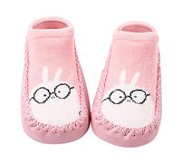 Chaussures BéBé-Version CoréEnne Infantile Bas Haut Enfant En Bas âGe Chaussures Et Chaussettes Enfants BéBé Plancher Bateau Chaussettes Pantoufle Trou NœUd En Cuir Chaussettes Pantoufle