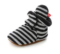 Chaussures Bébés, Morbuy Unisexe Enfants Filles Nouveau Né Toddler Fond Mou Coton Impression de rayures Antidérapant Premières Pas Chaussures Marcheurs (Rayures noires,3 / 13cm / 12-18 mois)