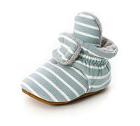 Chaussures Bébés, Morbuy Unisexe Enfants Filles Nouveau Né Toddler Fond Mou Coton Impression de rayures Antidérapant Premières Pas Chaussures Marcheurs (Rayures bleues,3 / 13cm / 12-18 mois)