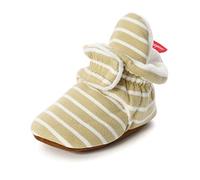 Chaussures Bébés, Morbuy Unisexe Enfants Filles Nouveau Né Toddler Fond Mou Coton Impression de rayures Antidérapant Premières Pas Chaussures Marcheurs (Rayures jaunes,3 / 13cm / 12-18 mois)