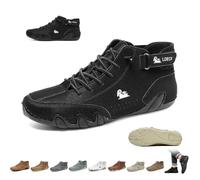 Chaussures Beck en cuir italien faites à la main pour hommes, bottes hautes d'extérieur, antidérapantes, légères, pour la randonnée, le camping et la conduite, bottes Chukka toutes saisons(Noir,41 EU)