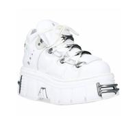 New Rock Bottes Semelle Tower Unisexe Lacets Blanc Cuir White Boots Leather Shoelaces M.106-C150, blanc, 39 EU