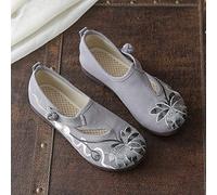 Chaussures brodées Chaussures Plates Chaussures en Tissu de Style Ethnique Chaussures brodées Originales Style Ancien Hanfu à Fond Plat Chaussures Sauvages Vieux Pékin Chaussures en Tissu Fast FL