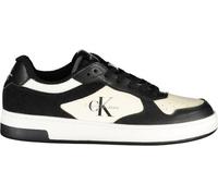 Baskets homme Calvin Klein Jeans Ref 61423 00W Noir Blanc - Cuir - Lacets - Homme