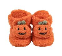 Chaussures Carina L pour femme - Doux et chaud - Pour l'hiver - Motif Père Noël - Bottes de neige - Chaussures de crèche, Orange, 22 EU