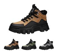 Chaussures chaudes en peluche en coton, chaussures de plein air, bottes de sécurité pour hommes et femmes, chaussures en coton antidérapantes, chaussures de randonnée imperméables, chaussures de