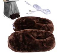 Chaussures chauffantes électriques, chauffe-pieds rechargeables par USB, chaussons chauffants en peluche de 30,5 cm et coussinets chauffants électriques pour les pieds, chaussures confortables pour