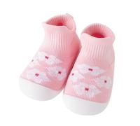 Chaussures chaussettes bébé pas conception à enfiler pour tout-petits garçons filles avec semelle antidérapante souple et confortable idéales apprentissage marche intérieur (Red, 12-18 Months)