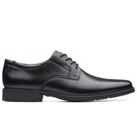 Chaussures Clarks Tilden Plain en cuir noir pour hommes, élégantes
